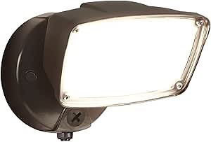 HALO FSL Single Head Outdoor Integrated LED Flood Light with Dusk to Dawn Selectable Color Temperature Bronze