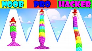 616K views · 3.7K reactions | NOOB vs PRO vs HACKER in Mermaid Rush 3D Gameplay that we will play in this video is: Mermaid Rush 3D -Pick tailpieces and grow tail of mermaid! -Choose best way to dodge obstacles! -Reach the final as taller as! -Easy to play, hard to master! | Noob vs Pro vs Hacker | Facebook
