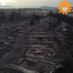 A drone captured what was left of an Eagle Point, Oregon neighborhood on Thursday after wildfires swept through and burned everything in its path. Streets that were once lined with houses are instead lined with just the foundations and burned cars. https://cbsn.ws/3k69cQS | CBS Sunday Morning