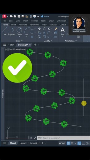 Mohamed ElBastawisy on Instagram‎: "Amazing Path Array Explained in AutoCAD !! ازاي تعمل توزيع احترافي على أي مسار في ثواني علي برنامج الاوتوكاد؟ #autocad #architecture #autocad2d #autocaddrawing #cad"‎