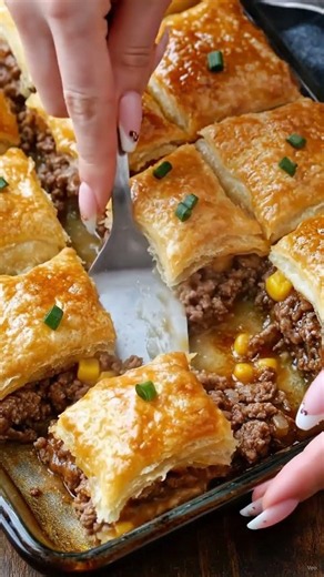 🥐🧀 Cheesy Beef Puff Pastry Bake 🧀🥐54