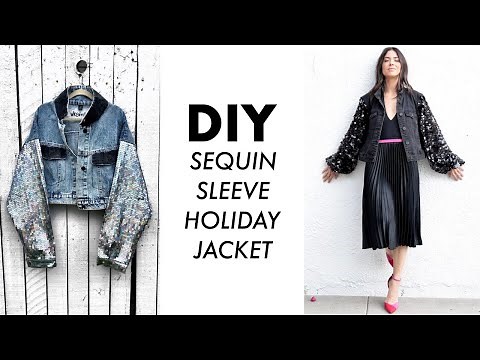 DIY: How To Make a SEQUIN Sleeve Jacket for Holidays!! -By Orly Shani