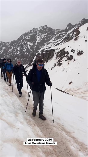 Hiking from Imlil to Toubkal Refuge 🏔️ Today we started our beautiful trek from Imlil village towards the Toubkal Refuge. The trail takes us through stunning Atlas Mountain landscapes, traditional Berber villages, and breathtaking views all the way to 3,207m. A perfect adventure step by step towards the summit of Mount Toubkal. Atlas Mountains Travels Hamid Ait Lmouden – Mountain Guide 🇲🇦#Toubkal #AtlasMountains #Morocco #MountainGuide #ToubkalSummit