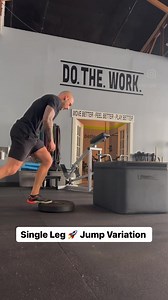 Try This Single Leg Jump Variation ⬆️ In the new phase I do a contrast set with heavy DB Bulgarian Split Squats with this single leg jump variation. The 🔑 is really creating the drive through the front foot and not pushing from the back leg. I’m doing sets of 4-5 jumps per side for the contrast set. Try this one out and adjust the box height accordingly. #jumptraining #sportsperformance #fitpro #fitover40 #athlete #athleteforlife #gym #gymmotivation #explosivetraining #powertraining #bodytransf