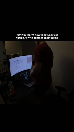 Oliver Merrick on Instagram: "Notion AI felt like a gimmick for 6 months. (Comment “NOTION” for my full ai notion setup) “What should I work on today?” “What are your priorities?” Every. Single. Time. I’d write a 200-word prompt explaining my business from scratch. By the time I finished, I could’ve done the task myself. Then I stopped prompting better. Started structuring better. 6 databases. All connected. Clients → Tasks → Projects → Goals. Now when I ask “What should I focus on today?” AI re