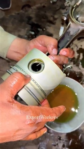 Six cylinder head piston installation #usareels #engine #mechanics #enginerepair #reels | Expert workers restoration