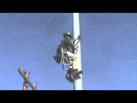 Climbing Steel Poles with the SuperSqueeze™