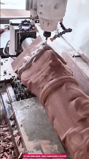 CNC Stone Carving Machine – Marble Column Engraving at 6000 RPM