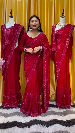 171K views · 5.1K reactions | "Elegance in Red: This evergreen red saree is a symbol of timeless beauty and sophistication. ❤️✨ #RedSaree #Elegance #TimelessBeauty"#shahfashion | SHAH Fashion Paradise & Boutique | Facebook