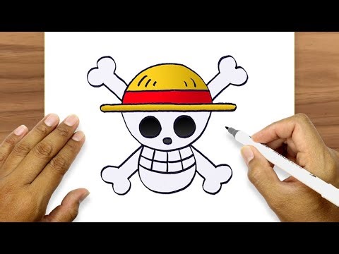 How To Draw One Piece Pirate Flag | Simple Drawing Tutorial