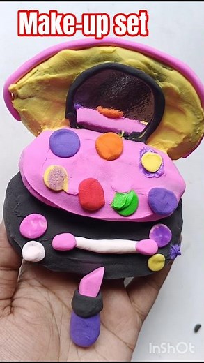 Diy🍑How to make cute make-up box easily by super clay🍊#creativeclayideas #diy #clay #clayart #craft