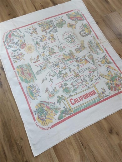 Vintage California State Map Tablecloth - Etsy