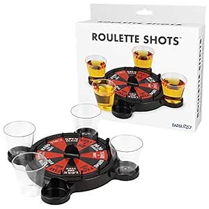 Funwares Roulette Shots - Fun and Interactive Party Game for All Occasions, Perfect for Home Parties, Holidays, and Special Events, Includes Shot Glasses