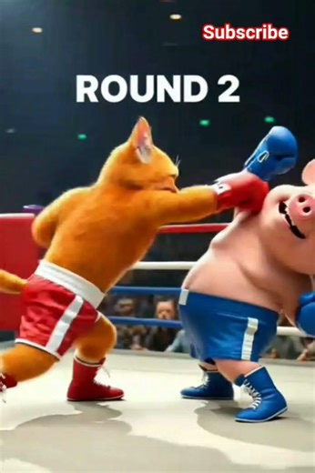 Cat vs Pig Boxing Match – Round 2 Is Absolute Chaos!. #short #cats #funny