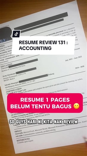 Resume Review 131: Accounting Insights