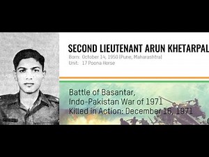 Param Vir Chakra Second Lieutenant Arun Khetarpal