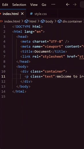 Animated text in html css