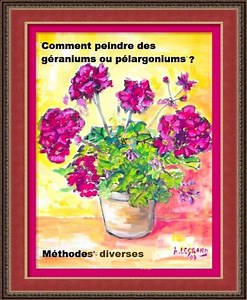 Dessin et peinture - vidéo 2622 : Comment peindre les géraniums 2 ?  Méthodes "one stroke" et autres, à l'acrylique ou à l'huile. - Le blog de lapalettedecouleurs.over-blog.com
