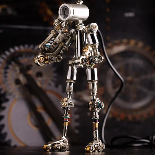 Metal Robot Building Kit DIY With LED, Industrial Mechanical Sculpture - Etsy