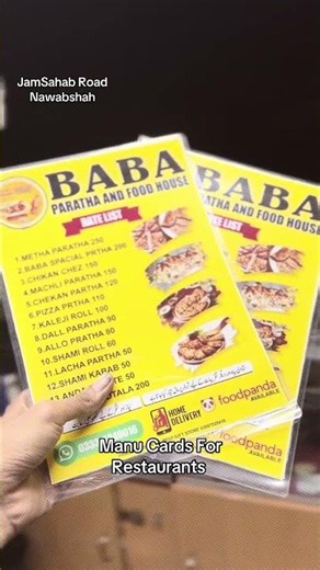 Premium Menu Card Design & Printing | Moiz Gift Store