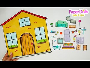 HOW TO MAKE DOLLHOUSE FOR PAPER DOLLS DRAWING FURNITURE FOR KIDS