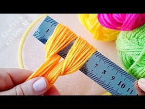 It's so Beautiful !! Super Easy Woolen Flower Making Trick using Scale - DIY Amazing Woolen Flowers