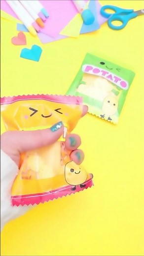 シャカシャカ＆ギューっと💙ポテチスクイーズ❗#折り紙 #簡単