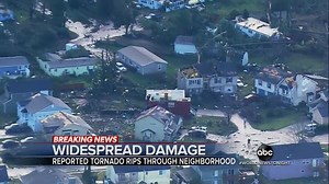 WIDESPREAD DAMAGE: A possible tornado touched down outside Seattle late Tuesday, with aerial footage showing on neighborhood that sustained serious damage – as the storm system hits the west, sweeps east and merges with a second system. Will Carr reports and Ginger Zee has the forecast. https://abcn.ws/2EtRsxb | ABC World News Tonight with David Muir