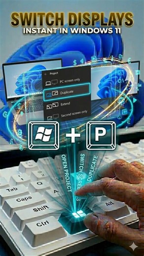 Windows + P 🖥️ Extend or Duplicate Screen Instantly