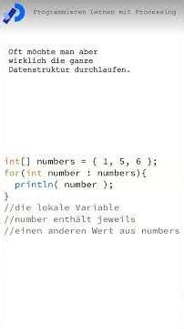 Mit Schleifen durch Arrays iterieren | Processing/Java Tutorial Teil 15