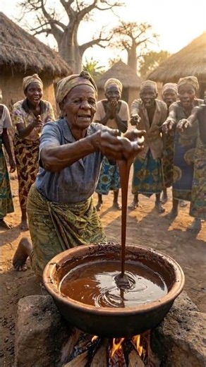 Poor Village Woman Turns Raw Cocoa Beans Into Pure Chocolate 🍫
