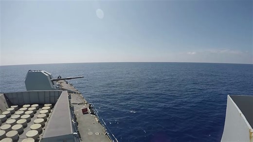 Royal Navy’s HMS Monmouth Fires Main Gun During Training