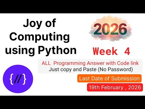 NPTEL Joy of Computing Using Python Week 4 🔥 All Programming Solutions + Code Link (2026)