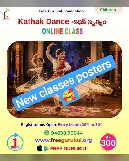 New classes posters here ❤️Enroll your lovely one through Free Gurukul app ⏩