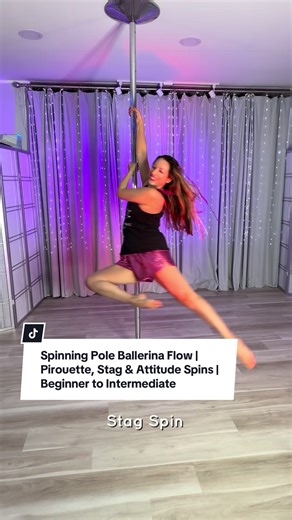 Refine your strength, poise, and fluidity ✨ This spinning pole ballerina flow blends beginner-friendly sequences with select intermediate spins to challenge balance, coordination, and body awareness. Each move engages your full body, improves posture, and builds confidence while preparing you for more advanced pole skills. Pole Walk → Pirouette → Stag Spin → Attitude Spin → 360 (Dip)→ Pirouette → Strike a Pose Jacqueline Valdez Studio Gainesville, Florida #PoleDanceFlow #CoreStrength #ElegantMov