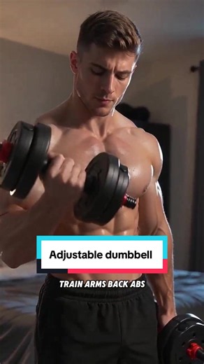 Build muscle at home.All-in-one dumbell & barbell kit.👆🏻#homegym #adjustabledumbbells #dumbell #workout #viral