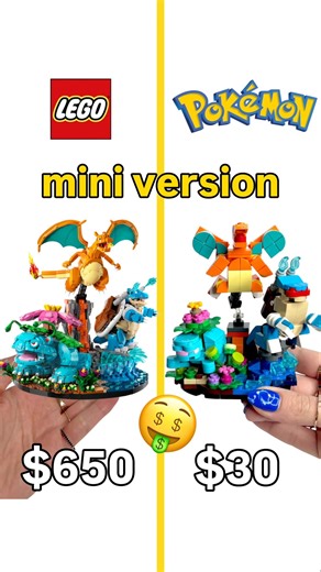 I built a mini version of the upcoming $650 LEGO Pokémon set! 🔥💧🌳 #legopokemon #legomoc #legomini