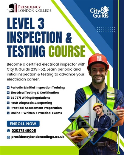 City and Guilds 2391 52 Inspection and Testing Course #job #education