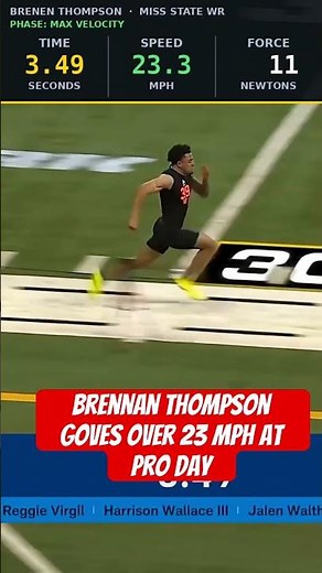 Brennan Thompson goves over 23 mph at pro day