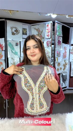 Sukhmani Laces & Accessories | Beaded BOHO Neck with Coin Drop Dense bead embroidery along the edges Metallic coin drops integrated into the beadwork, adding subtle... | Instagram