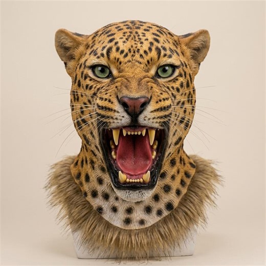 Realistic Leopard Mask, Animal Costume, Scary Halloween Cosplay, Full Head - Etsy