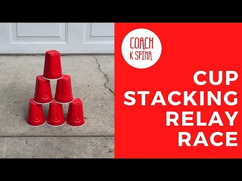 Cup Stacking Relay Race with Coach Spina