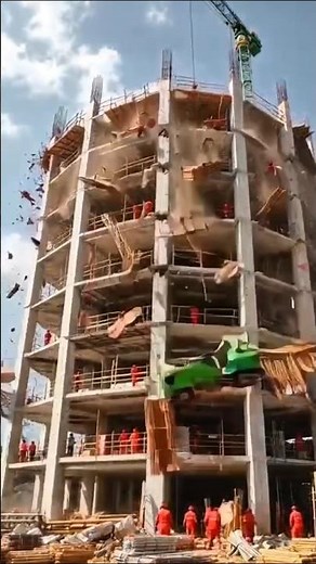 High-Rise Building Collapse During Construction Shocks Engineers — Total Structural Failure #fail