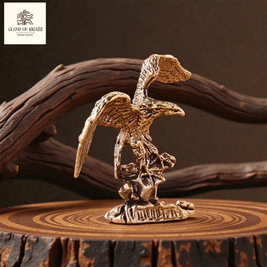 Handmade Brass Eagle Statue - Vintage Soaring Bird Desk Decor - Etsy