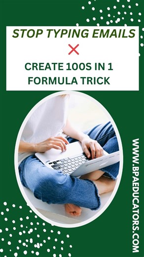Stop Creating Emails Manually ❌ | Excel Formula for Bulk Gmail IDs 🔥