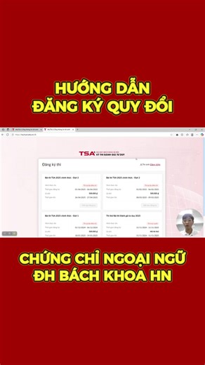 Hướng dẫn đăng ký quy đổi chứng chỉ ngoại ngữ HUST #hust #edutok #education #studywithme