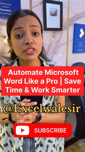 18K views · 1K reactions |  Automate Microsoft Word Like a Pro | Save Time & Work Smarter ⚡#exceltraining | Excel Wale Sir | Facebook