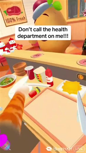 Whoopsi it slipped but my floors are so clean you can eat off them 🤫 😂!!! #cookingclash #cookingclashvr #10secondrule #5secondrule #metaquest