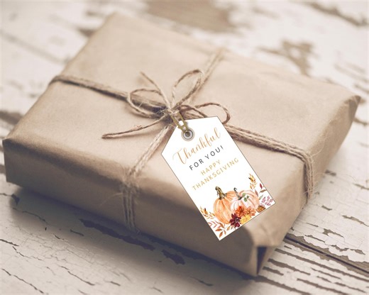 Thanksgiving Gift Tags, Watercolor Pumpkin Design (digital Download) - Etsy