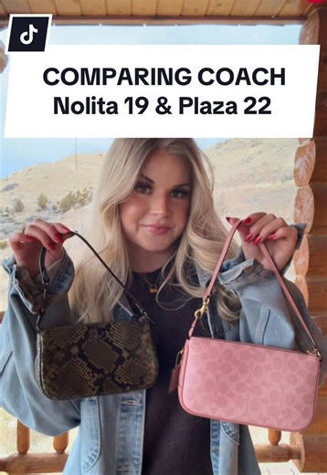 Replying to @🥀 COMPARING COACH Nolita 19 & Plaza 22 Coach outlet bag compared to retail bag! 🩷🌻 #coachoutlet #coachcomparison #coachnolita #coachbag
